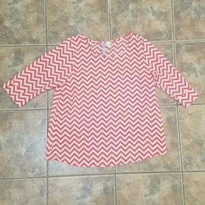 Pink & White Chevron Blouse.